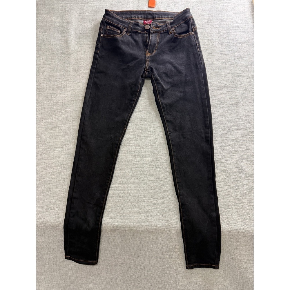 T&Y Fashion Jeans Womens 5/6 Charcoal Gray Denim Cotton Skinny Leg Dark Wash